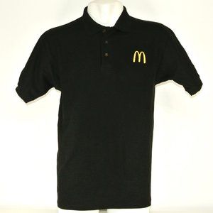 McDONALD'S Fast Food Employee Uniform Polo Shirt Black NEW Size M